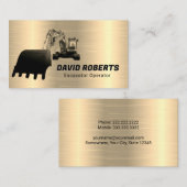 Baggerbetreiber Gold Construction Contractor Visitenkarte (Vorne/Hinten)
