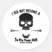 Baggerbetreiber Runder Aufkleber (Vorderseite)