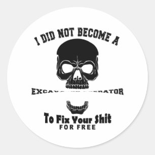 Baggerbetreiber Runder Aufkleber