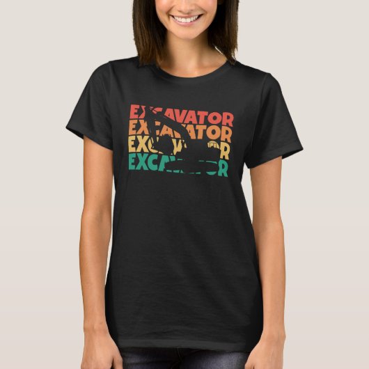 Baggerbohrer für Retro-Textlader T-Shirt (Vorderseite)