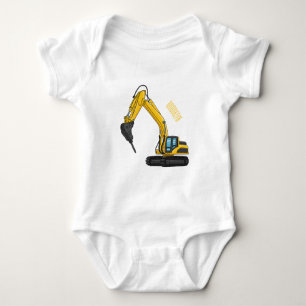 Baggerbrecher-Cartoon-Illustration Baby Strampler
