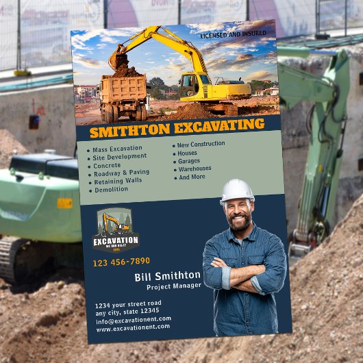 Baggerdienstleistungen Flyer