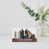 Baggerfahrzeug | Bauarbeiter Visitenkarte (Stehend Vorderseite)