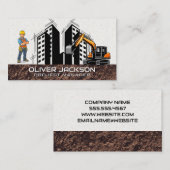 Baggerfahrzeug | Bauarbeiter Visitenkarte (Vorne/Hinten)