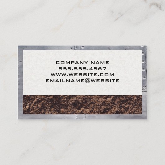 Baggerfahrzeug | Gebäude Developer Visitenkarte (Rückseite)