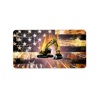 Baggerflagge Adressaufkleber