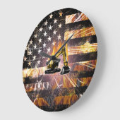 Baggerflagge Große Wanduhr (Winkel)