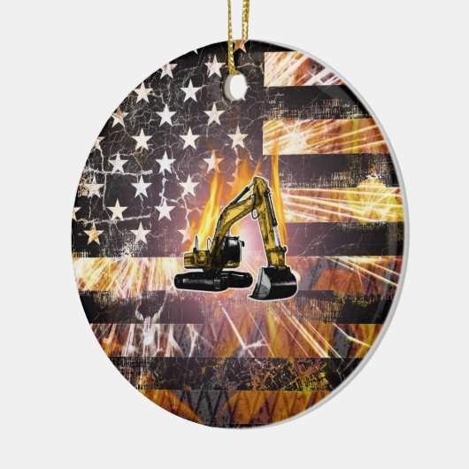 Baggerflagge Keramik Ornament (Links)