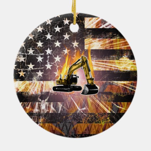 Baggerflagge Keramik Ornament (Hinten)