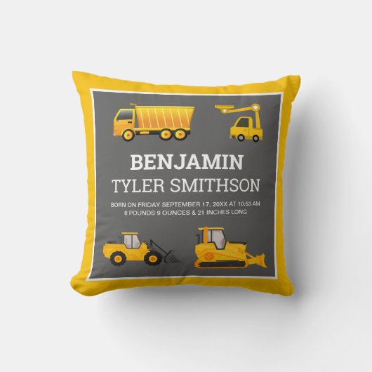 Baggerhühner-Buggräber-Bausatz Kissen (Vorderseite)