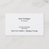 BaggerinstallierenKlärgrube Visitenkarte (Rückseite)