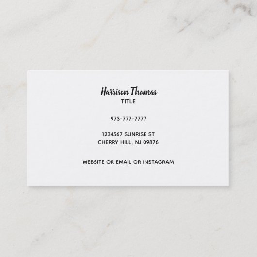 Baggerkarten Visitenkarte (Rückseite)