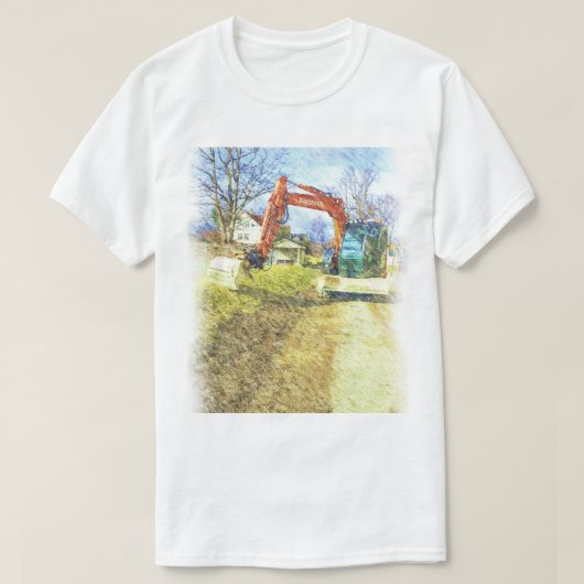 Baggernatur und Haus T-Shirt (Design vorne)