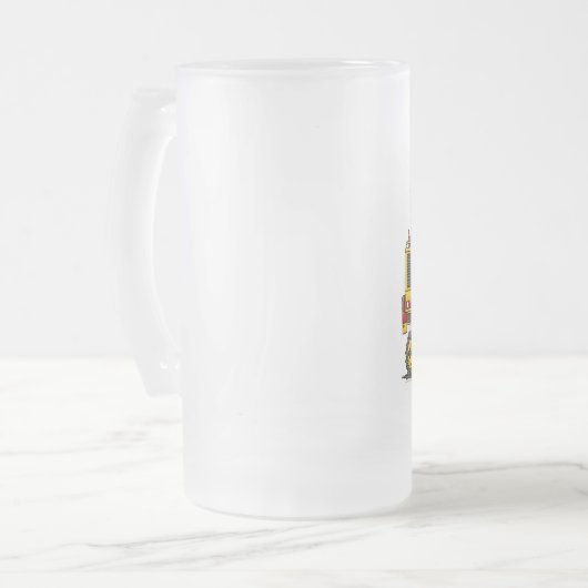 Baggerschaufel-Glas-Tasse Mattglas Bierglas (Vorderseite Links)