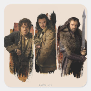 BAGGINS™, BARD THE BOWMAN™, & THORIN OAKENSHIE QUADRATISCHER AUFKLEBER