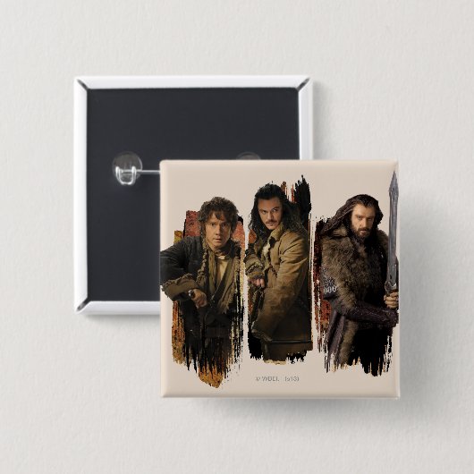 BAGGINS™, BARD THE BOWMAN™, & THORIN OAKENSHIELD™ BUTTON (Vorne & Hinten)