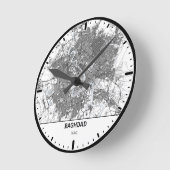 Baghdad Clock City Line Art Runde Wanduhr (Winkel)