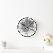 Baghdad Clock City Line Art Runde Wanduhr (Zuhause)