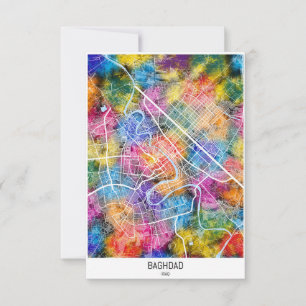 Baghdad Iraq City Map Dankeskarte