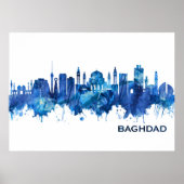Baghdad Iraq Skyline Blue Poster (Vorne)