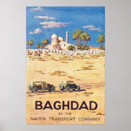 Baghdad Iraq Vintage Travel Poster