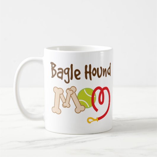Bagle Jagdhund-Hundezucht-Mama-Geschenk Kaffeetasse (Links)