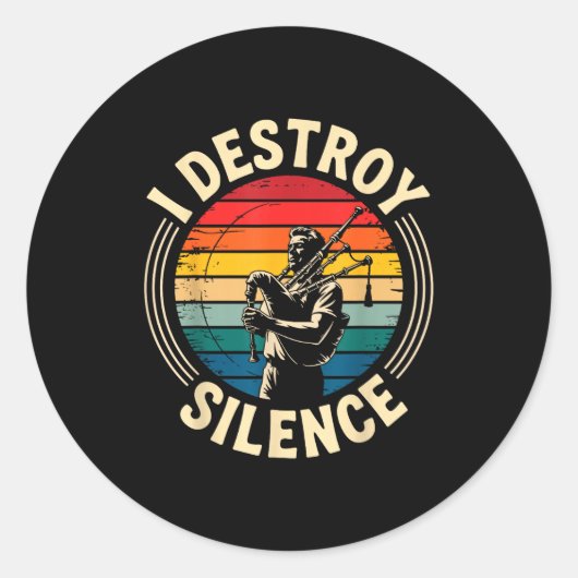 Bagpe Art For Men Women Scottish Bagper Bagpe Play Runder Aufkleber (Vorderseite)