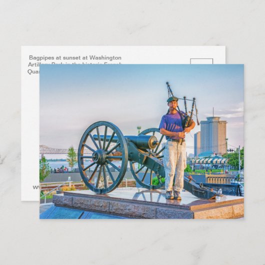 Bagpipe bei Sunset Postcard Postkarte (Vorne/Hinten)