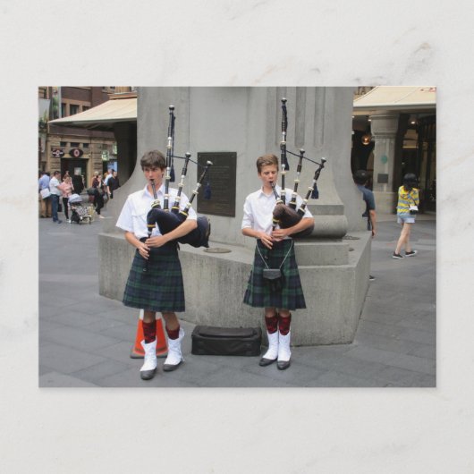 Bagpipe Buskers bei QVB Postcard Postkarte (Vorderseite)