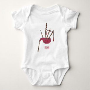 Bagpipe Cartoon Illustration Baby Strampler