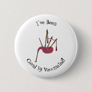Bagpipe Cartoon Illustration Button