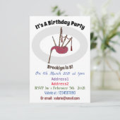 Bagpipe Cartoon Illustration Einladung (Stehend Vorderseite)