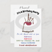 Bagpipe Cartoon Illustration Einladung (Vorne/Hinten)