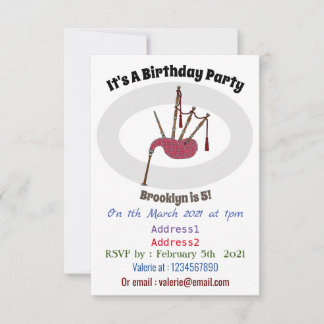 Bagpipe Cartoon Illustration Einladung