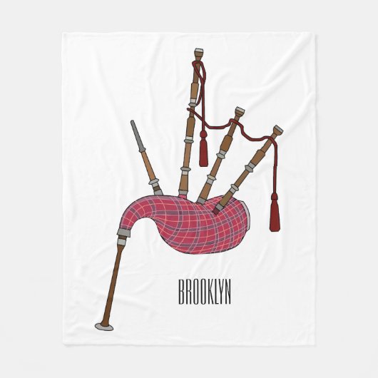 Bagpipe Cartoon Illustration Fleecedecke (Vorderseite)