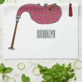 Bagpipe Cartoon Illustration Geschirrtuch (Gefaltet)