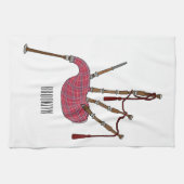 Bagpipe Cartoon Illustration Geschirrtuch (Horizontal)
