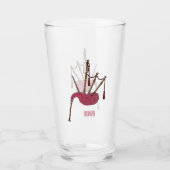 Bagpipe Cartoon Illustration Glas (Vorderseite)