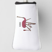 Bagpipe Cartoon Illustration Golf Headcover (Rotieren 90)
