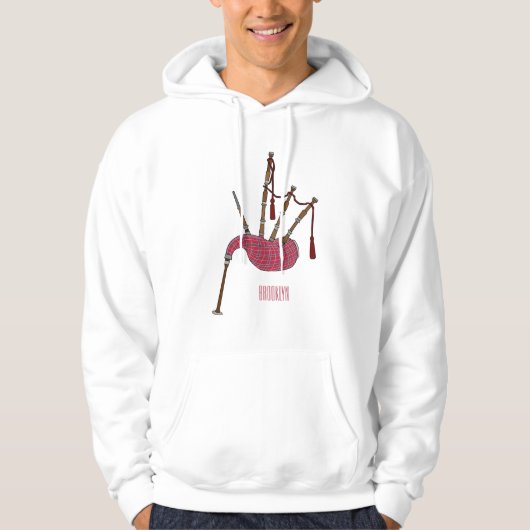 Bagpipe Cartoon Illustration Hoodie (Vorderseite)