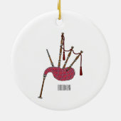 Bagpipe Cartoon Illustration Keramik Ornament (Hinten)