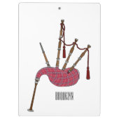 Bagpipe Cartoon Illustration Klemmbrett (Rückseite)