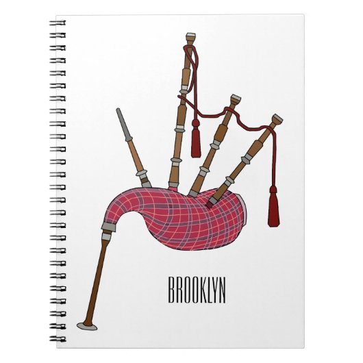 Bagpipe Cartoon Illustration Notizblock (Vorderseite)
