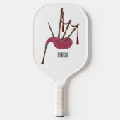 Bagpipe Cartoon Illustration Pickleball Schläger (Rückseite)