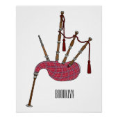 Bagpipe Cartoon Illustration Poster (Vorderseite)