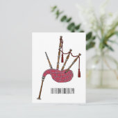 Bagpipe Cartoon Illustration Postkarte (Stehend Vorderseite)