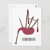 Bagpipe Cartoon Illustration Postkarte (Vorne/Hinten)