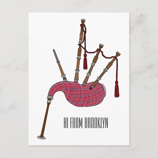 Bagpipe Cartoon Illustration Postkarte (Vorderseite)