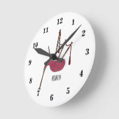 Bagpipe Cartoon Illustration Runde Wanduhr (Winkel)