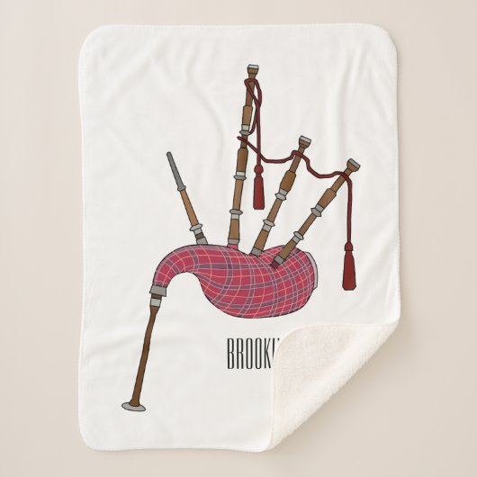 Bagpipe Cartoon Illustration Sherpadecke (Vorderseite)